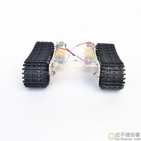 探月升级亚克力全拼装坦克底盘TT马达3-9v履带车智能小车带线STEM教育SNX1