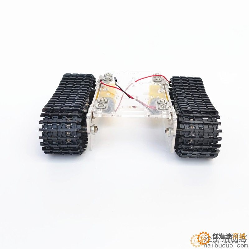 探月升级亚克力全拼装坦克底盘TT马达3-9v履带车智能小车带线STEM教育SNX1