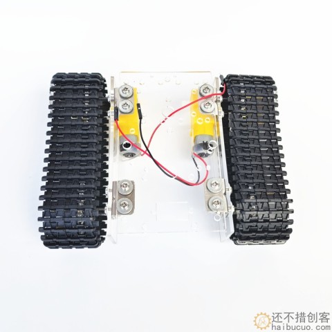 探月升级亚克力全拼装坦克底盘TT马达3-9v履带车智能小车带线STEM教育SNX1