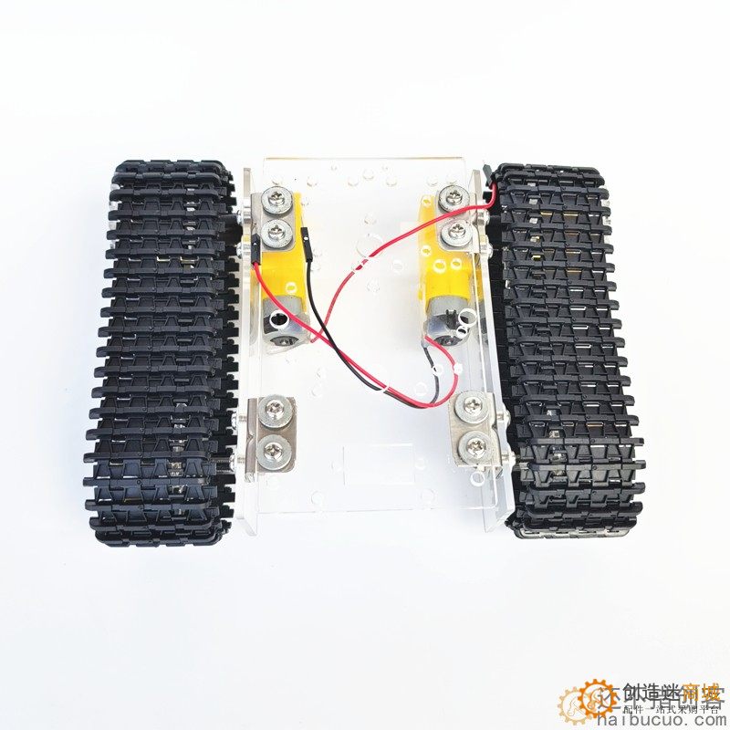 探月升级亚克力全拼装坦克底盘TT马达3-9v履带车智能小车带线STEM教育SNX1