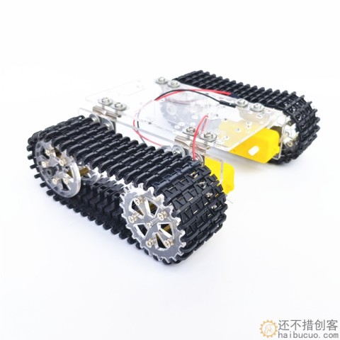 探月升级亚克力全拼装坦克底盘TT马达3-9v履带车智能小车带线STEM教育SNX1