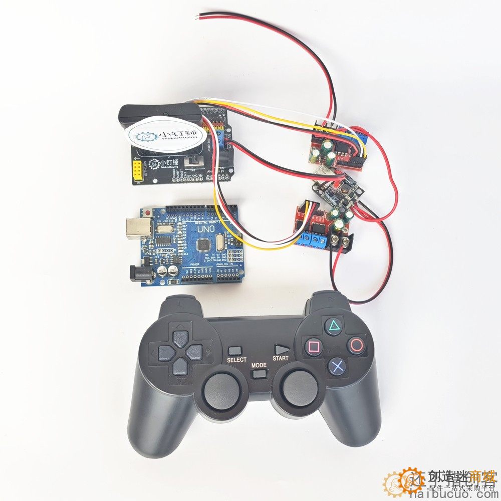 PS2控制arduino大功率5A麦克纳姆小车控制套件for arduino 全向轮控制SNAR85