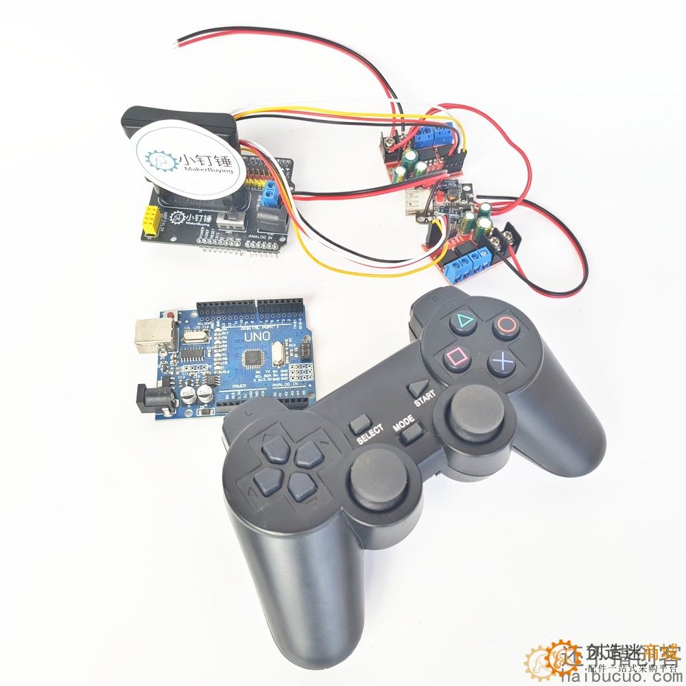 PS2控制arduino大功率5A麦克纳姆小车控制套件for arduino 全向轮控制SNAR85