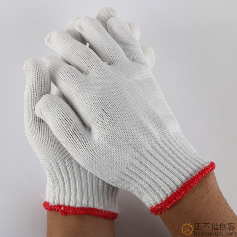劳保手套耐磨工作冬季加厚薄款白棉纱修车工地干活建筑SN1318