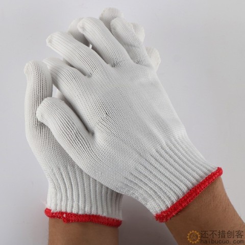 劳保手套耐磨工作冬季加厚薄款白棉纱修车工地干活建筑SN1318