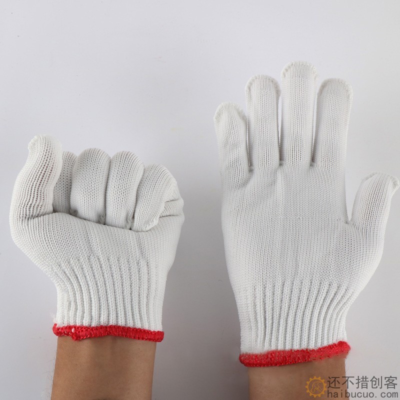 劳保手套耐磨工作冬季加厚薄款白棉纱修车工地干活建筑SN1318