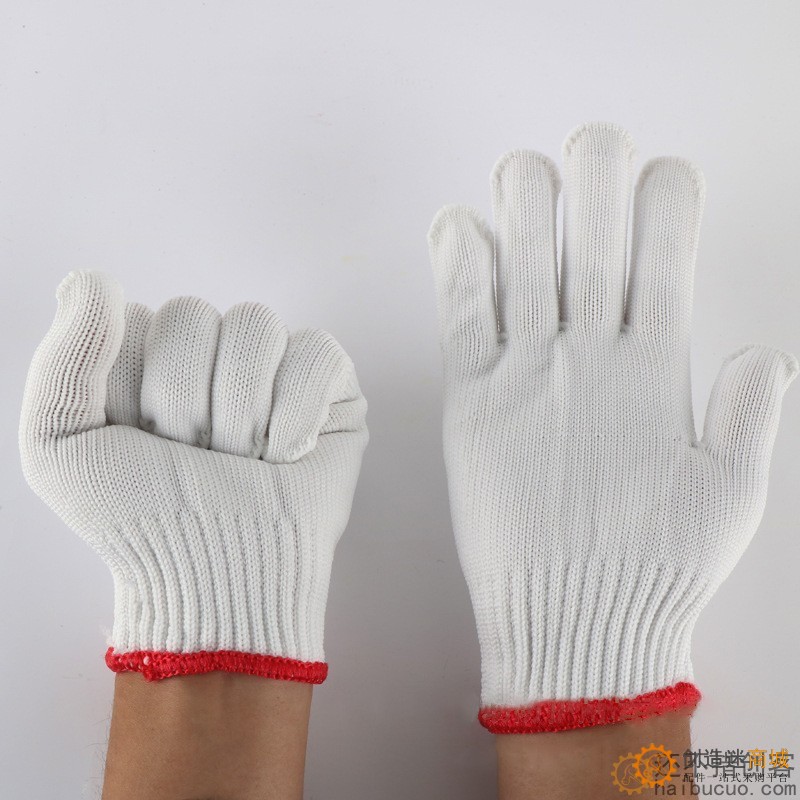 劳保手套耐磨工作冬季加厚薄款白棉纱修车工地干活建筑SN1318