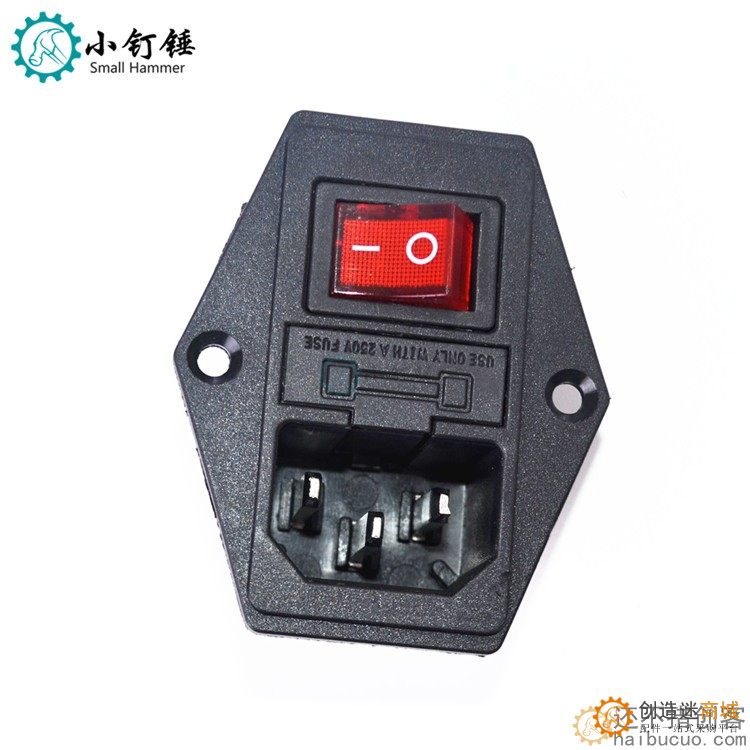 3D打印机DIY配件Makerbot 电源插座带开关和保险丝船型开关按钮D26