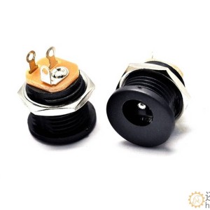 DC电源插座 DC-022 5.5-2.1MM 圆孔螺纹螺母 面板安装SND222
