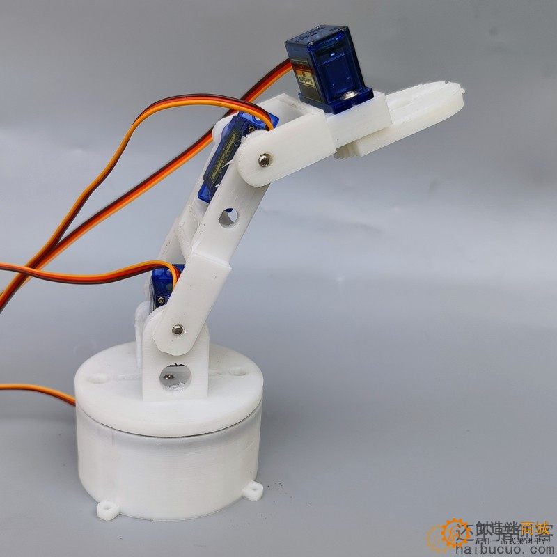 四自由度3D打印白色六轴机械臂 DIY机器人 拼装 3D打印产品 SG90 SNAM9200