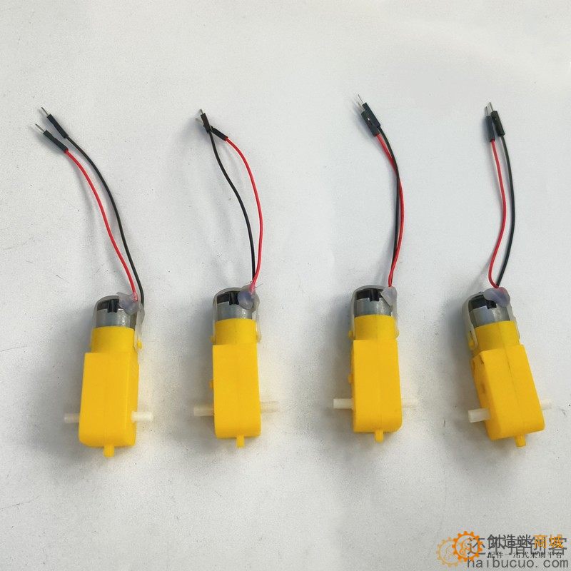 四个智能小车电机TT直流减速电机马达带杜邦线公头DIY智能小车