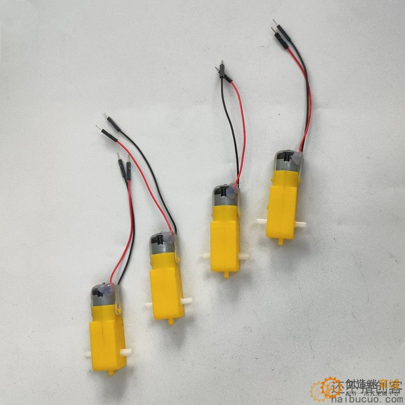四个智能小车电机TT直流减速电机马达带杜邦线公头DIY智能小车
