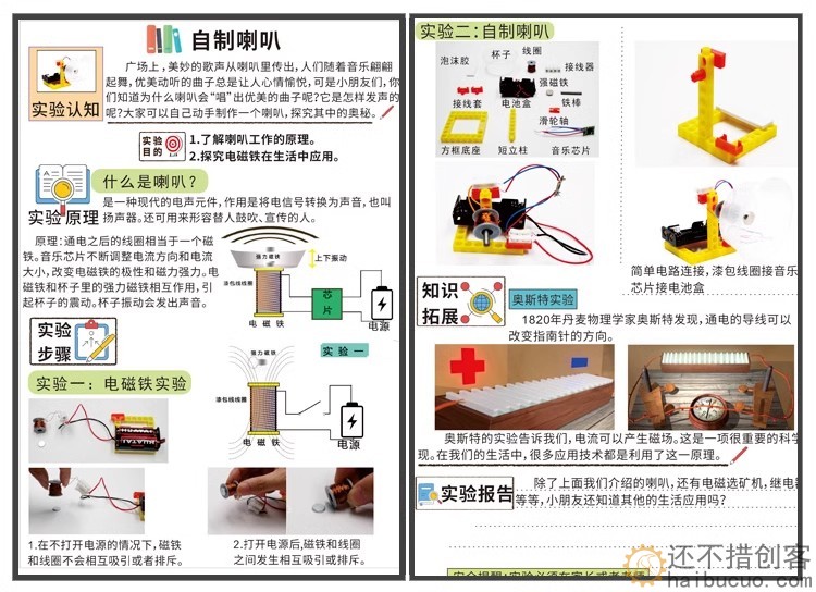 小学幼儿科学小实验科技小制作创客STEM教育声音的形成自制小喇叭SNP144