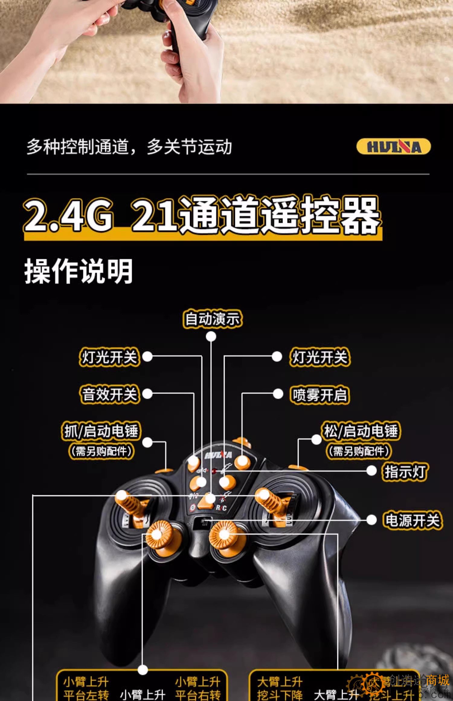 21通道2.4GHZ自动对频遥控器发射板接收板汇纳 650挖掘机主板配件