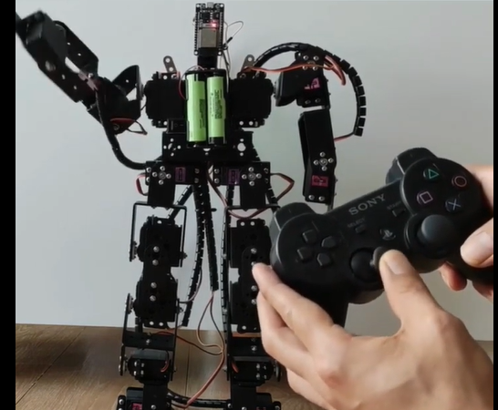谁能实现ps3控制17自由度人形机器人运动？esp32