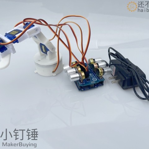 5dof五自由度舵机机械臂for arduino电位器旋钮控制机械手臂DIYsg90 米思齐图形化编程SNAM4