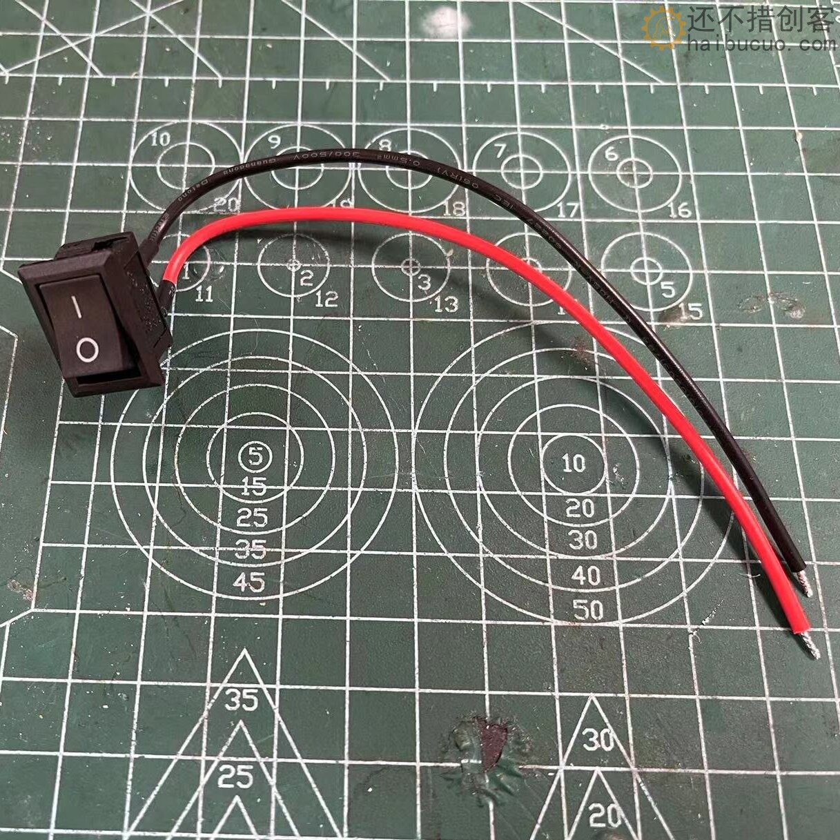 KCD1船型开关小电器开关21*15MM2脚带线焊线电源开关 SN1337