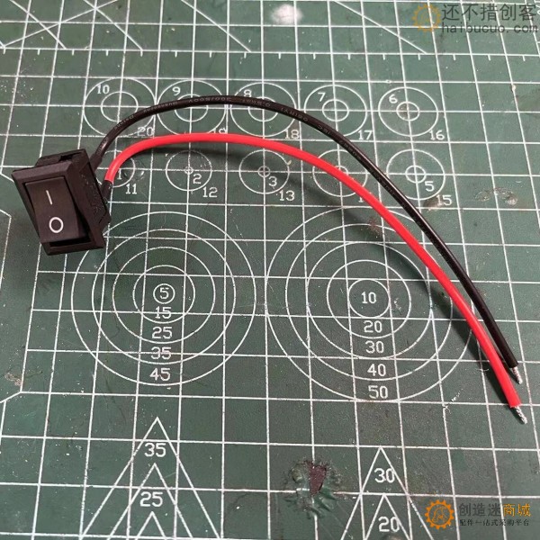 KCD1船型开关小电器开关21*15MM2脚带线焊线电源开关 SN1337