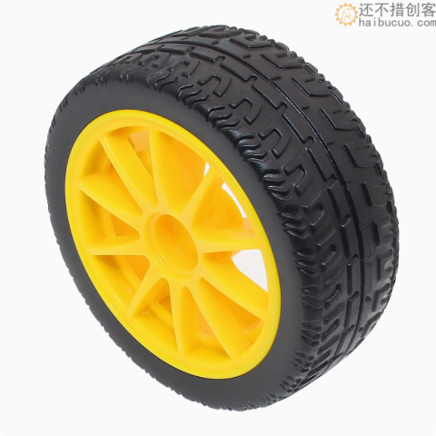 内六角智能小车减速电机用橡胶轮胎软有弹性 直径65mm