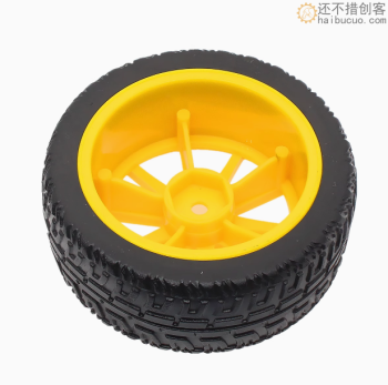 内六角智能小车减速电机用橡胶轮胎软有弹性 直径65mm
