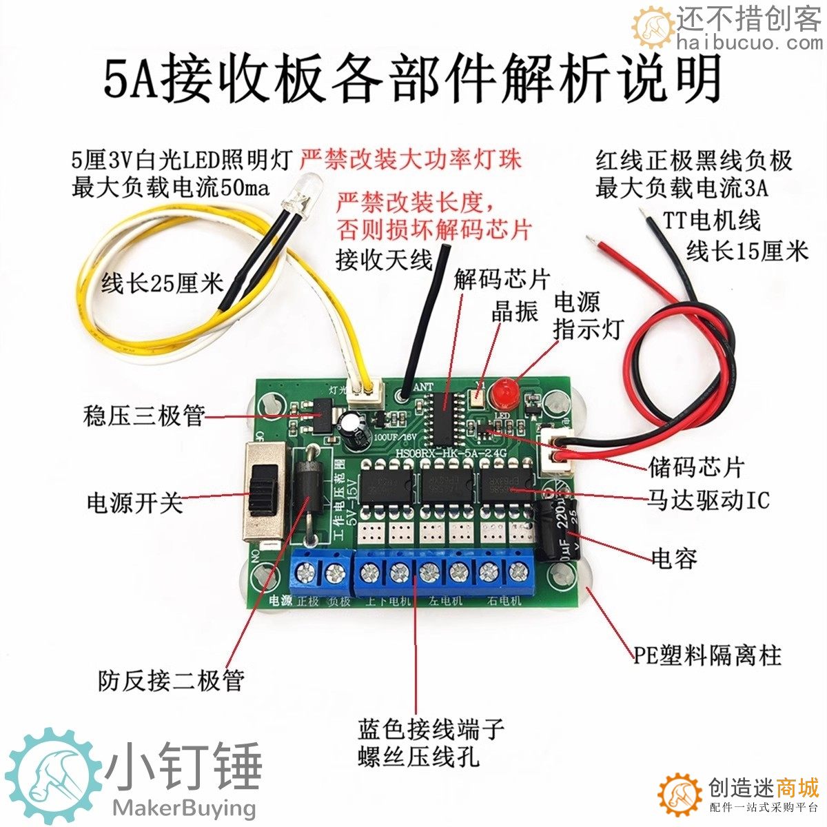 SNRM11 8通道2.4G格斗机器人遥控套装 车模船模四驱车改装配件创客DIY无线遥控模块