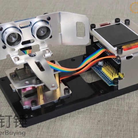 for arduino超声波雷达铝合金拼装制作套件探测 大中学生编程学习  安装好 SNAR24