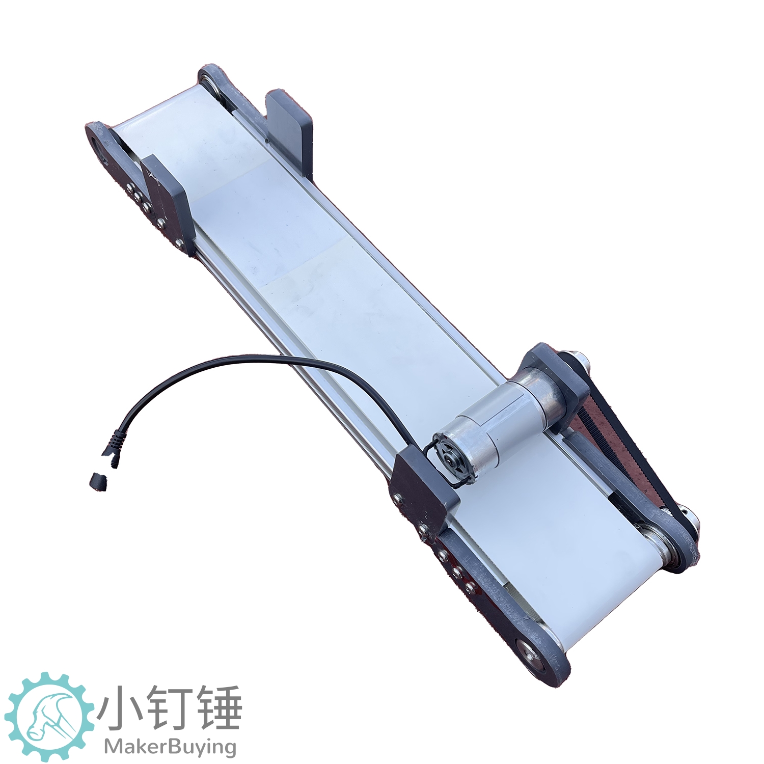 ZDH19 10*50白色皮带传送带PVC流水线单向调速电动科技制作升降电梯模型大中学生科普摩擦力实验