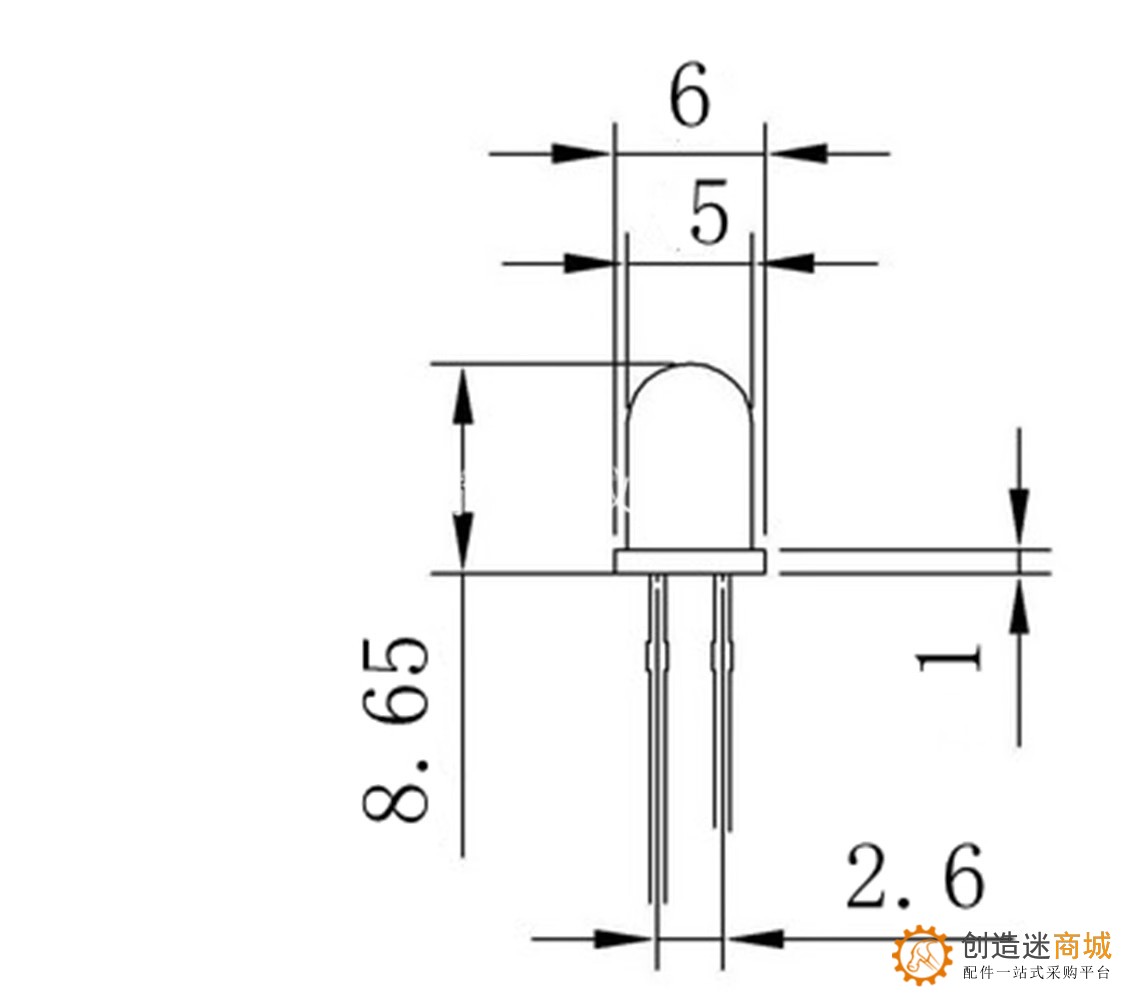 5MM 白发白超高亮LED发光二极管白灯白/红/黄/蓝/绿色发光管 SN257白色LED5mm白发白
