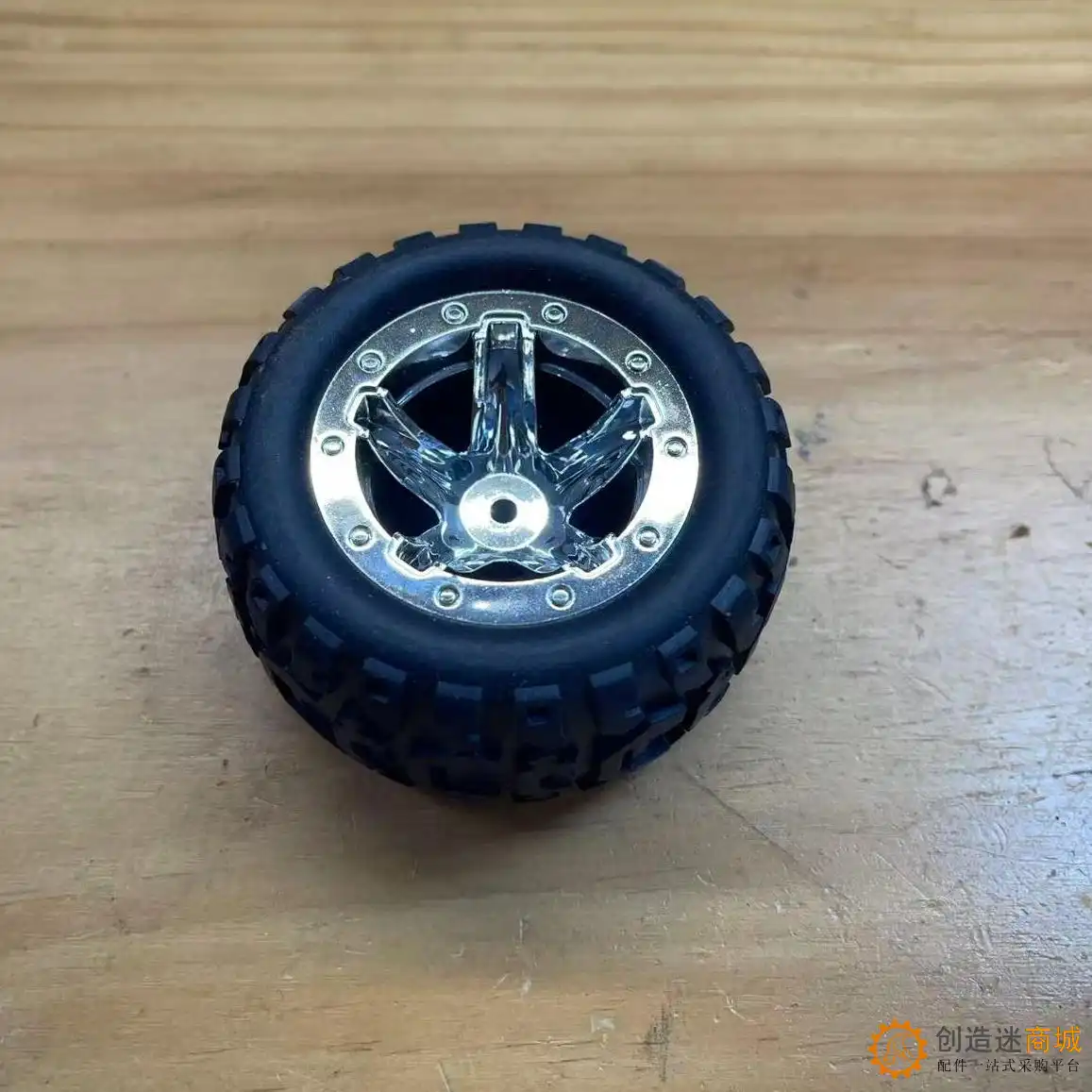 车模型  80mm 内六角 橡胶 电镀轮胎 大摩擦力 DIY 玩具车轮 机器人用 W45
