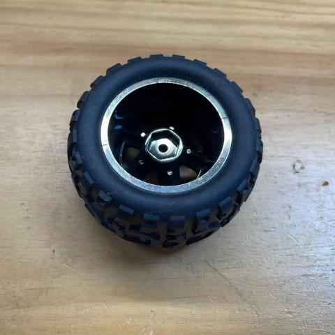 车模型  80mm 内六角 橡胶 电镀轮胎 大摩擦力 DIY 玩具车轮 机器人用 W45