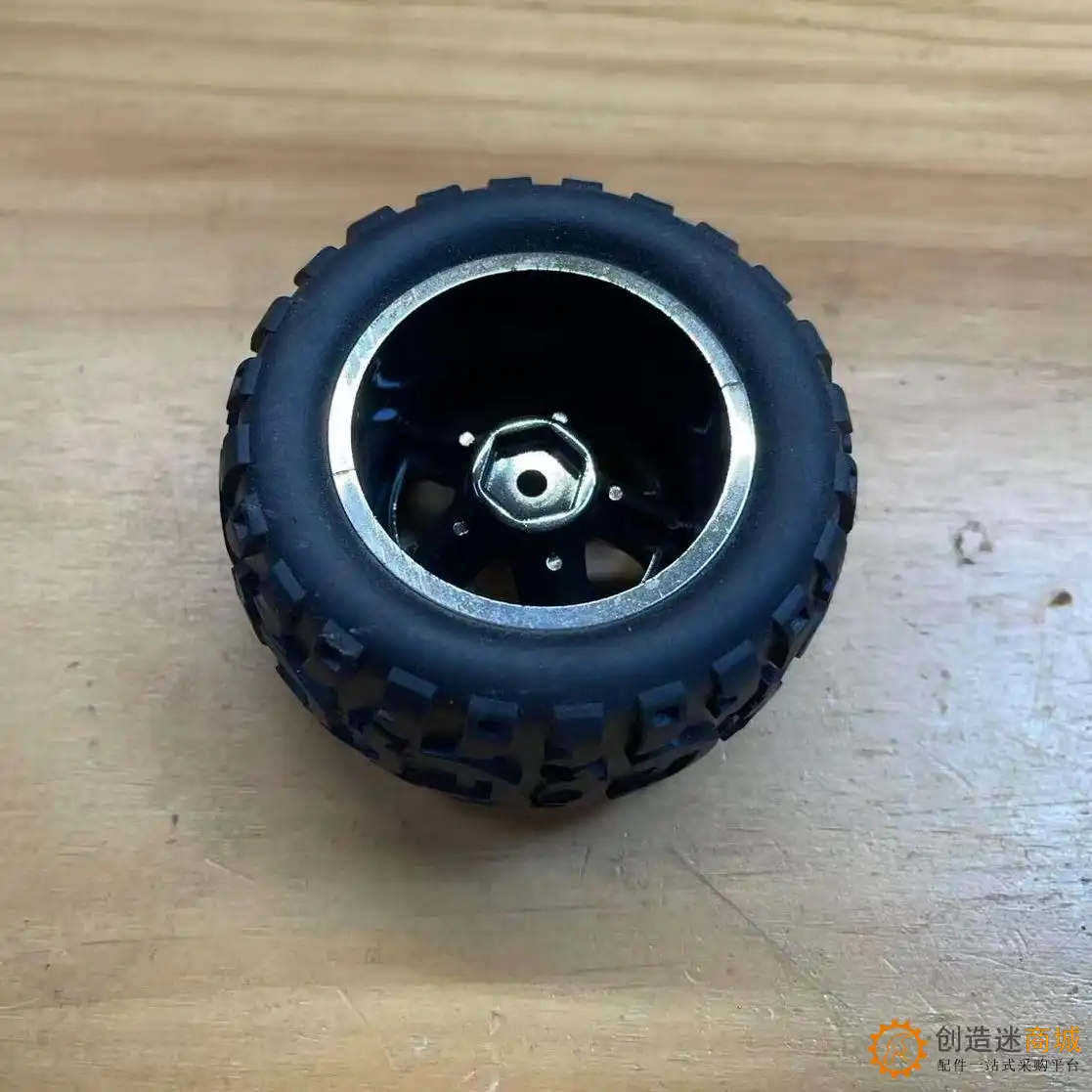 车模型  80mm 内六角 橡胶 电镀轮胎 大摩擦力 DIY 玩具车轮 机器人用 W45