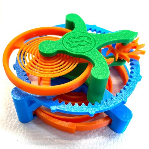 机械钟表内部结构模型 陀飞轮工作原理3D打印DIY机芯发条齿轮装置