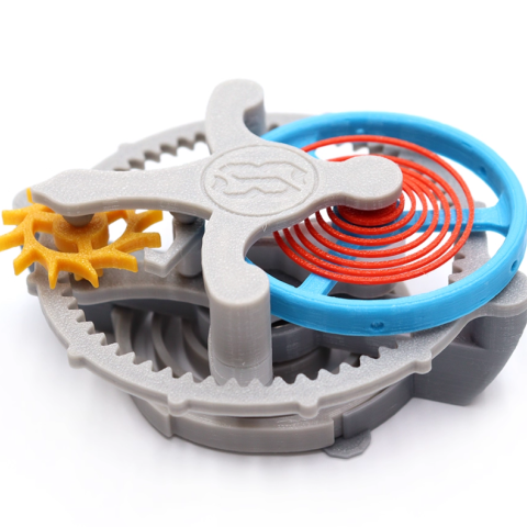 机械钟表内部结构模型 陀飞轮工作原理3D打印DIY机芯发条齿轮装置