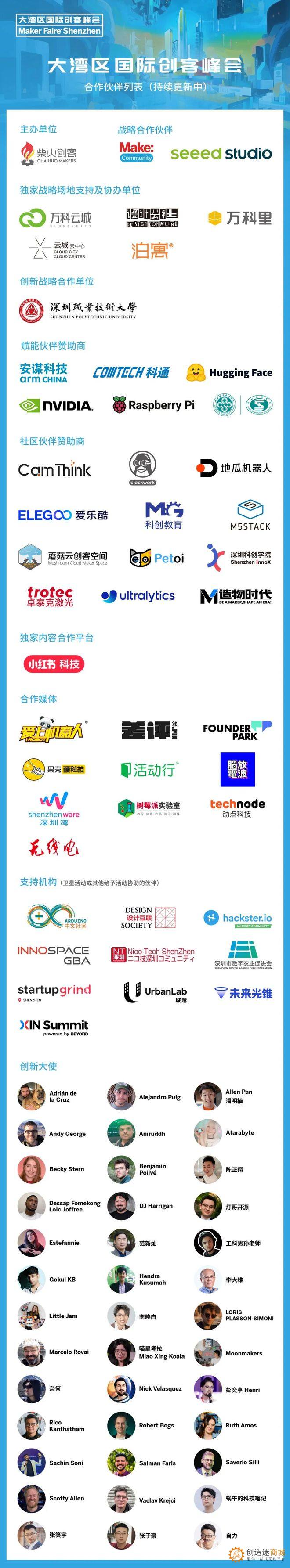 大湾区国际创客峰会2025，参展名单