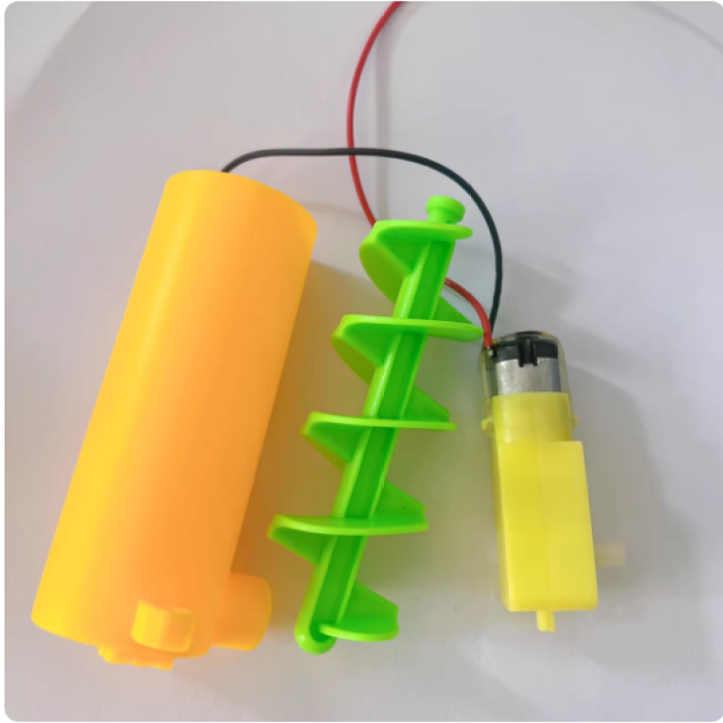 水料旋杆+筒+TT马达带线 抽水旋杆 螺旋车轮 搅拌科技积木零件绿马达